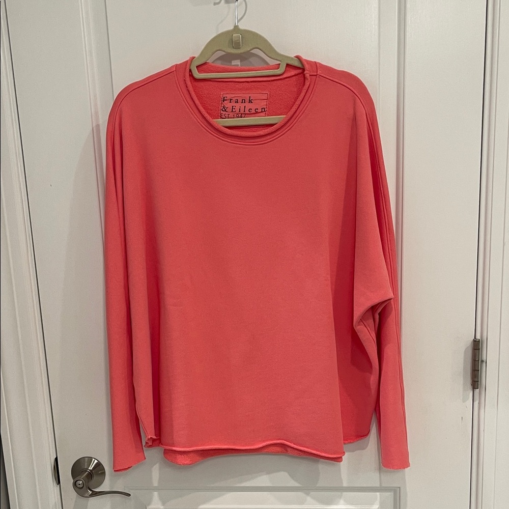 Frank & Eileen Coral Pink Funnel Neck Sweatshirt